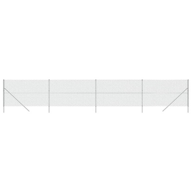 The Living Store Gaashekwerk 1.4 x 10 m - PVC-coating - Sterk en Duurzaam - Zilver