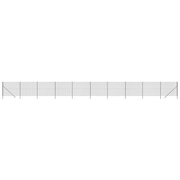 The Living Store Draadgaasomheining - 1.8 x 25m - Antraciet - PVC-coating - Gegalvaniseerd staal