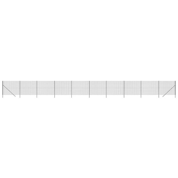 The Living Store Draadgaasomheining - 1.4 x 25 m - antraciet - gegalvaniseerd staal met PVC-coating