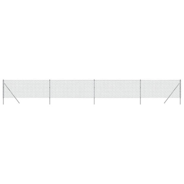 The Living Store Gaashek 1 x 10 m - PVC-coating - Zilver - Gegalvaniseerd staal - 60 x 60 mm gaas - Diameter draad