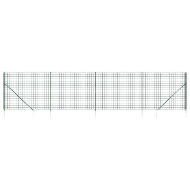 The Living Store Draadgaashek Groen 2.2 x 10 m - PVC-coating - Staal - 100 x 100 mm - 1.5 / 1.9 mm - Montage vereist