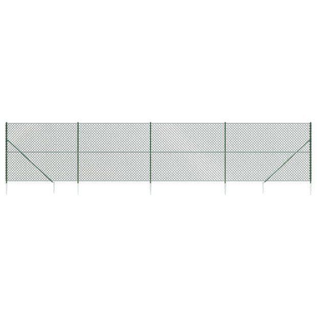 The Living Store Gaashek Groen 1.8 x 10 m - Staal met PVC-coating - Duurzaam en flexibel - Inclusief accessoires -