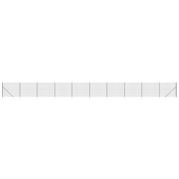 The Living Store Gaashekwerk - 2x25m - Antraciet - Gegalvaniseerd staal met PVC-coating
