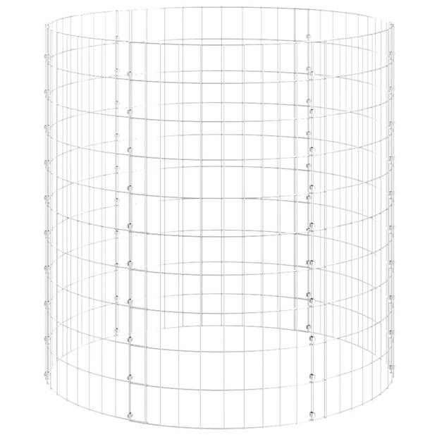 The Living Store Gabion paal ronde roestbestendige 100 x 100 cm - zilver