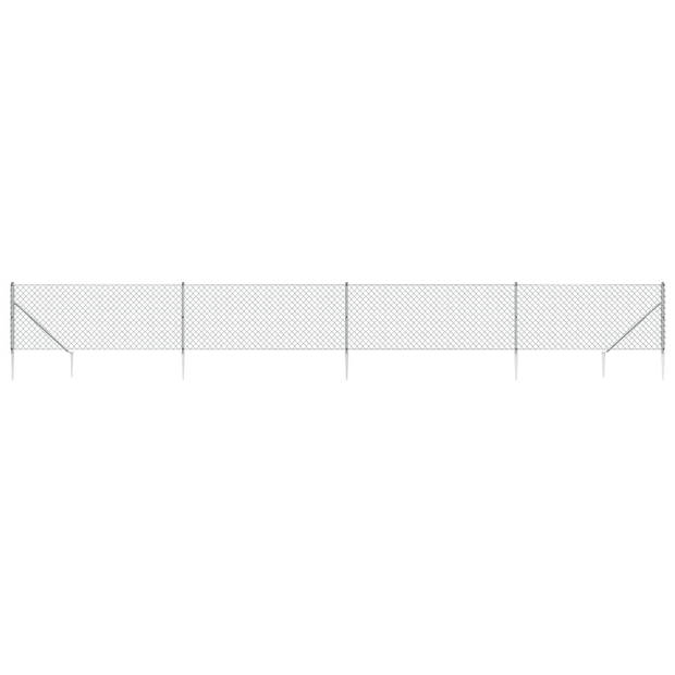 The Living Store Gaashek - Zilver - 1.1 x 10 m - 60 x 60 mm - 1.3/2.2mm - PVC-coating - Gegalvaniseerd staal - Duurzaam