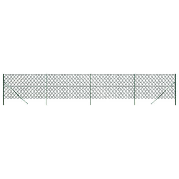 The Living Store Gaashek Groen 2.2 x 10 m - Duurzaam gegalvaniseerd staal met PVC-coating - In elkaar grijpend ontwerp