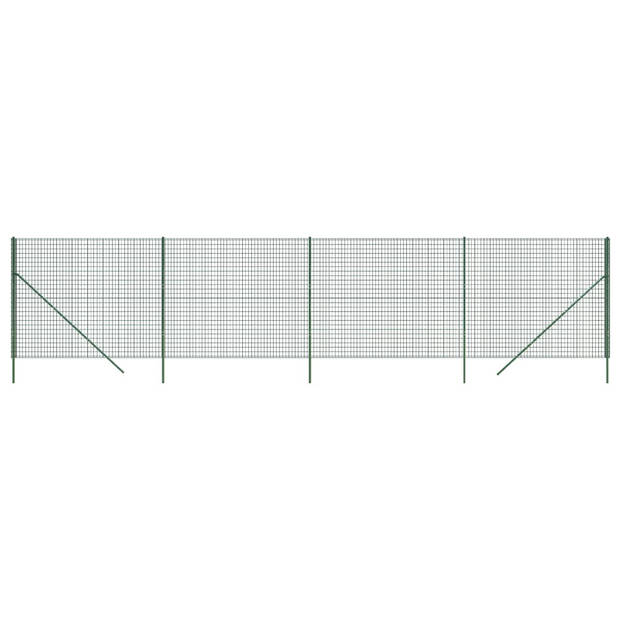 The Living Store Draadgaasomheining - 2x10m - Groen - Gegalvaniseerd staal met PVC-coating