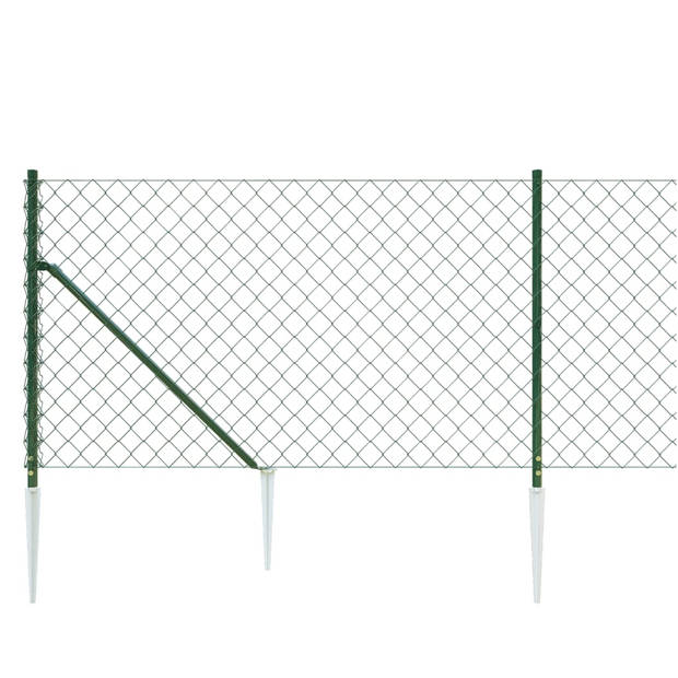The Living Store Gaashek Groen 1.1 x 10 m - Sterk en duurzaam gaashek van gegalvaniseerd staal met PVC-coating -