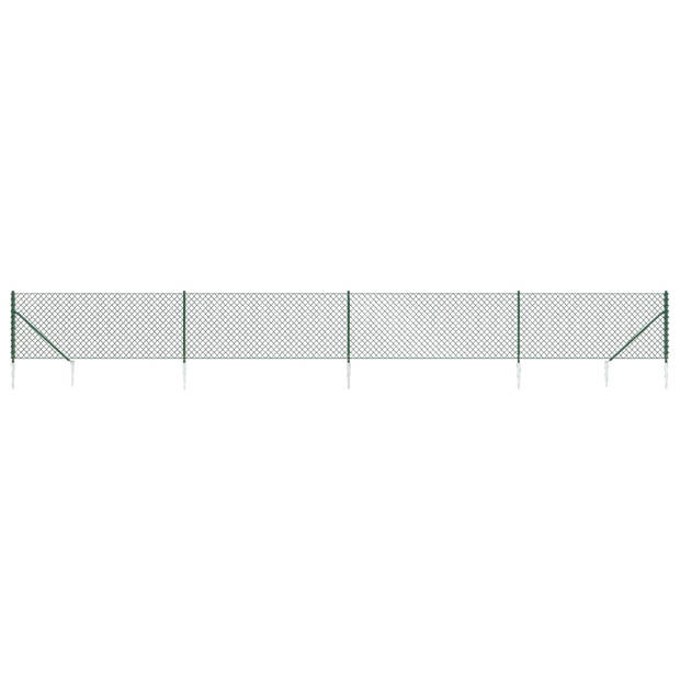 The Living Store Gaashek Groen 1x10m - 60x60mm Staal met PVC-coating Duurzaam materiaal In elkaar grijpend