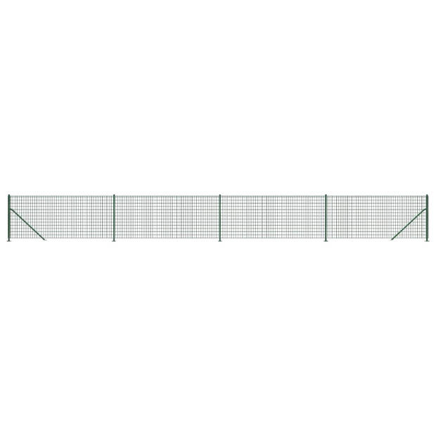 The Living Store Draadgaashek Groen - 0.8 x 10m - Galvaniseerd staal met PVC-coating