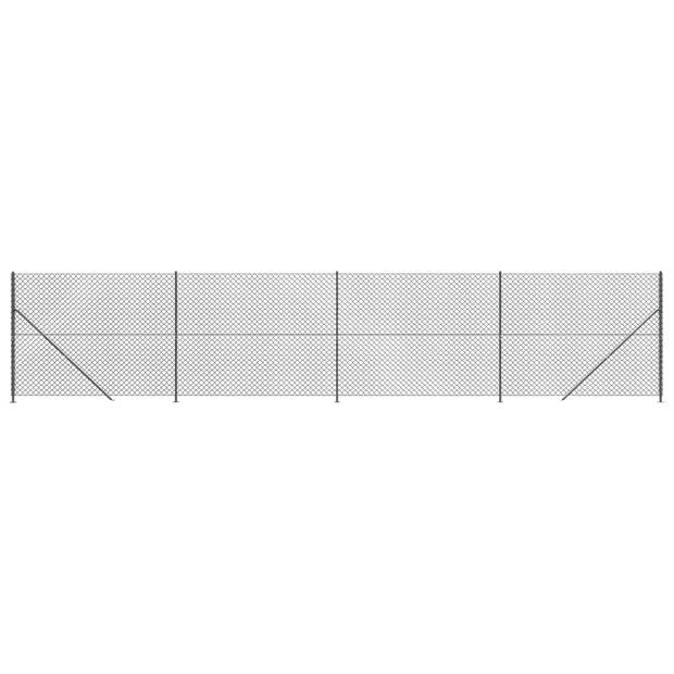The Living Store Gaashek Antraciet - 1.8 x 10 m - Staal-PVC-coating - In elkaar grijpend ontwerp