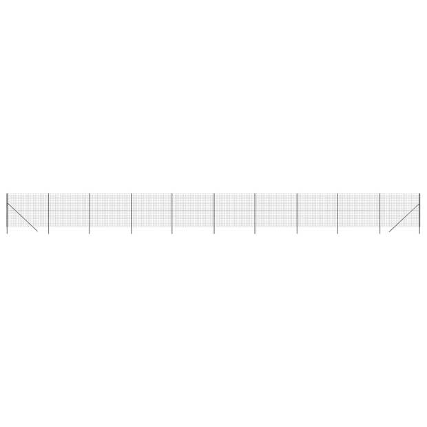 The Living Store Draadgaasomheining - 2 x 25 m - antraciet - gegalvaniseerd staal met PVC-coating