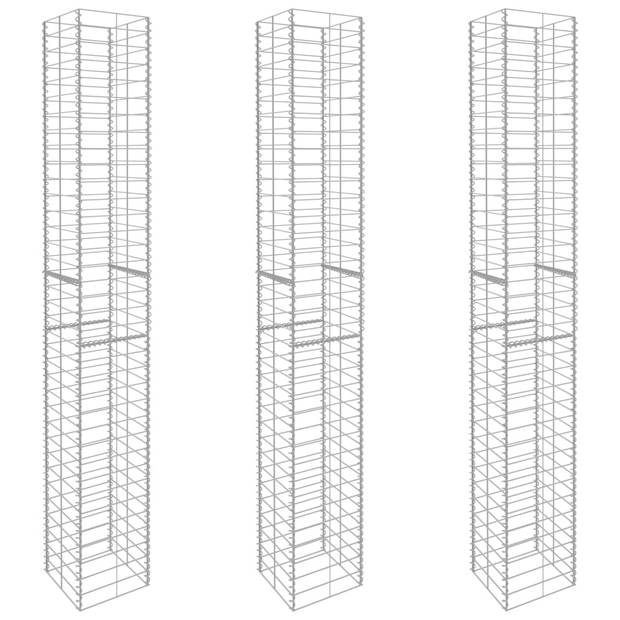 The Living Store Schanskorfset - Gabion - 25 x 25 x 197 cm - 3.5 mm draaddiameter