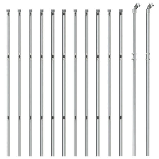 The Living Store Gaashek - Cycloonhek - 0.8 x 25 m - gegalvaniseerd staal met PVC-coating