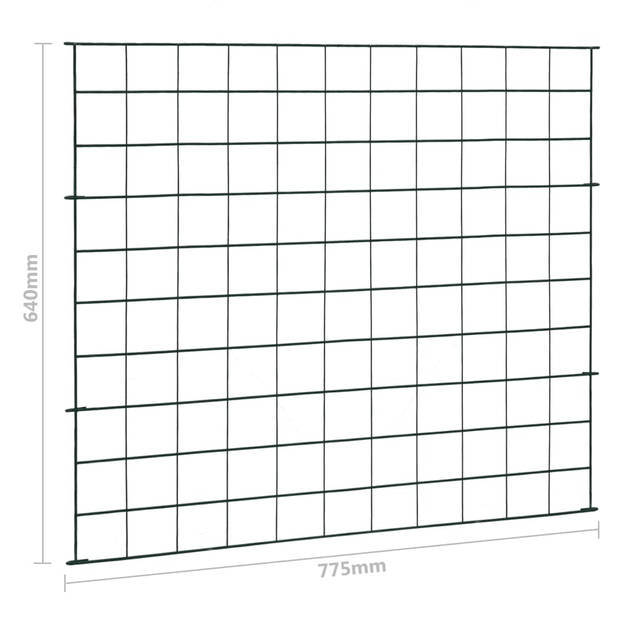 The Living Store Hekset Gaaspanelen - 775x640mm - Groen - Gepoedercoat staaldraad