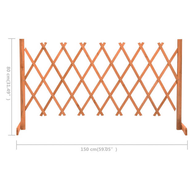 vidaXL Tuinlatwerk 150x80 cm massief vurenhout oranje