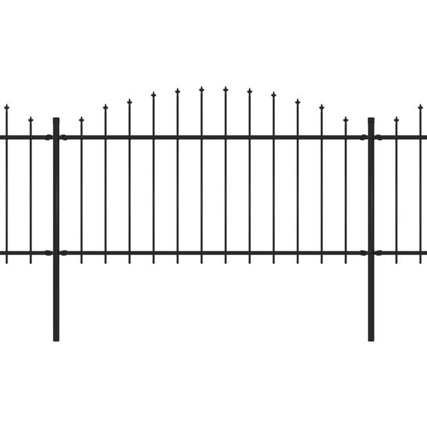 The Living Store Tuinhek - Staal - 13.6 m - (1.25 - 1.5) m - Zwart