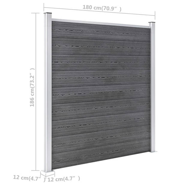 The Living Store Schutting 1045x186 cm HKC grijs - Schuttingdeel