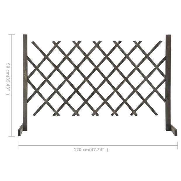 vidaXL Tuinlatwerk 120x90 cm massief vurenhout grijs