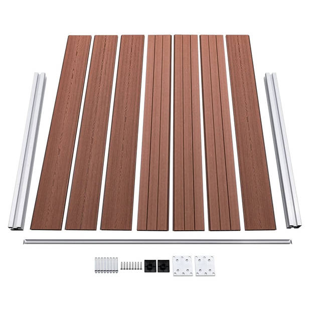 The Living Store Schuttingpanelen - HKC - Bruin - 699 x 146 cm - Duurzaam roestbestendig