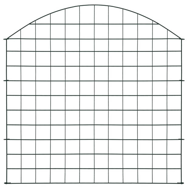 The Living Store Hekset Groen - Staal - 775 x (640-785) mm - 5 panelen - 6 palen