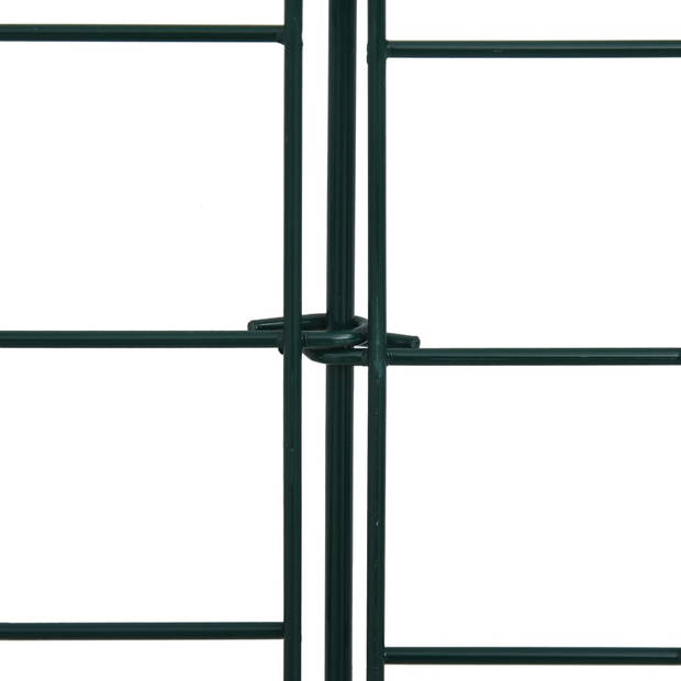 The Living Store Hekset Groen - Staal - 775 x (640-785) mm - 5 panelen - 6 palen