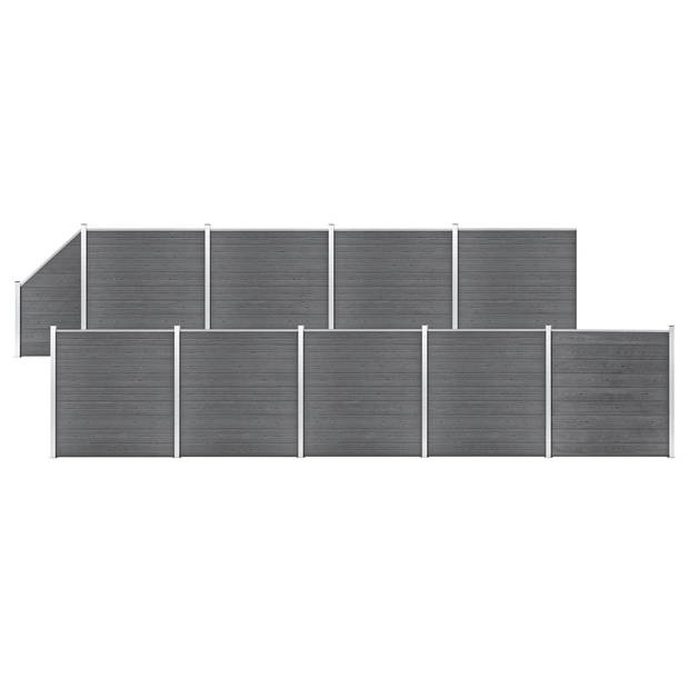 The Living Store Schuttingpanelen Set - Hout-kunststof-composiet - 1657 x 186 cm - Modulair Systeem