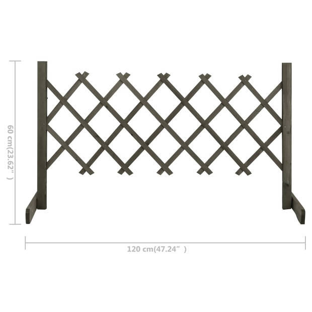 The Living Store Hekpaneel - Massief vurenhout - 120 x 60 cm - Uitschuifbaar