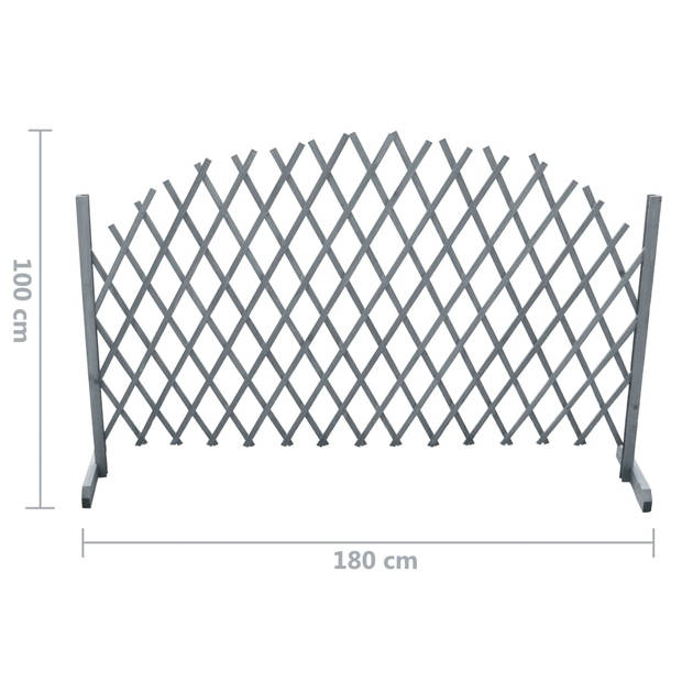 The Living Store Tuinlatwerk 1-8x1 m massief vurenhout grijs - Schuttingdeel