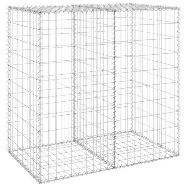 The Living Store Gabion Mand - 100x60x100 cm - Zilver - Gegalvaniseerd Staal - Hoog draagvermogen