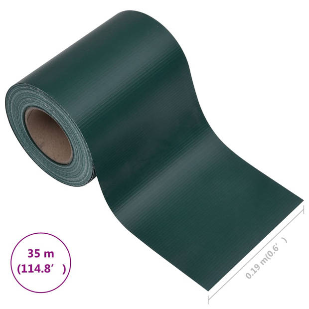 vidaXL Tuinscherm 35x0,19 m PVC matgroen