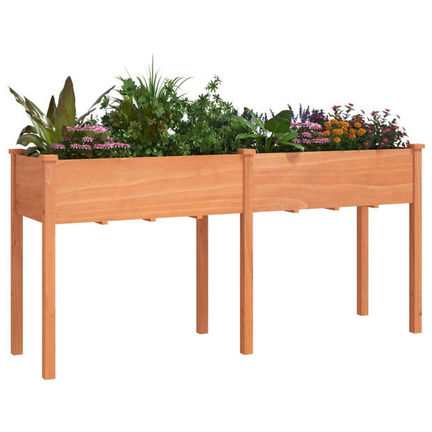 vidaXL Plantenbak met voering 161x45x76 cm massief vurenhout bruin