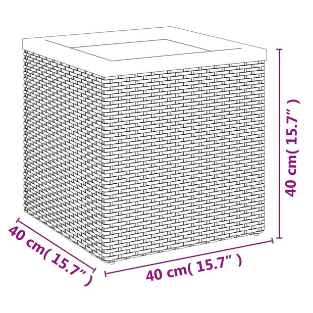 vidaXL Plantenbak 40x40x40 cm poly rattan zwart