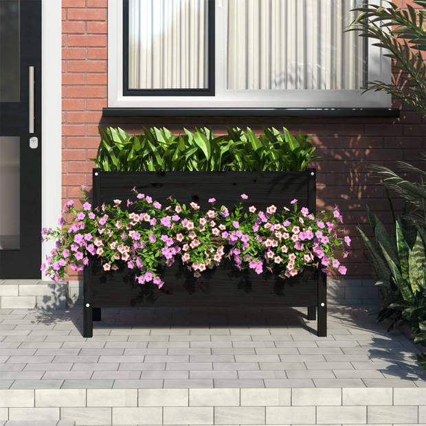 The Living Store Plantenstandaard - Grenenhout - 110 x 84 x 75 cm - 2-laags design