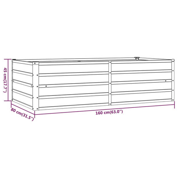 vidaXL Plantenbak verhoogd 160x80x45 cm cortenstaal roestig