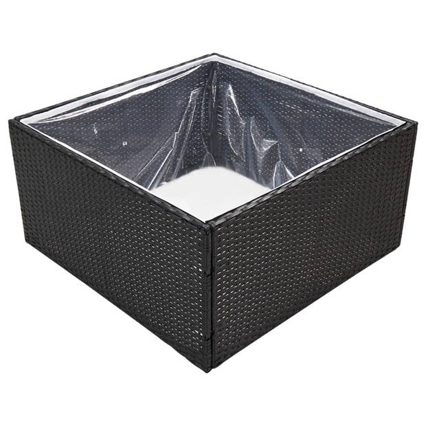 vidaXL Plantenbak 80x80x40 cm poly rattan zwart