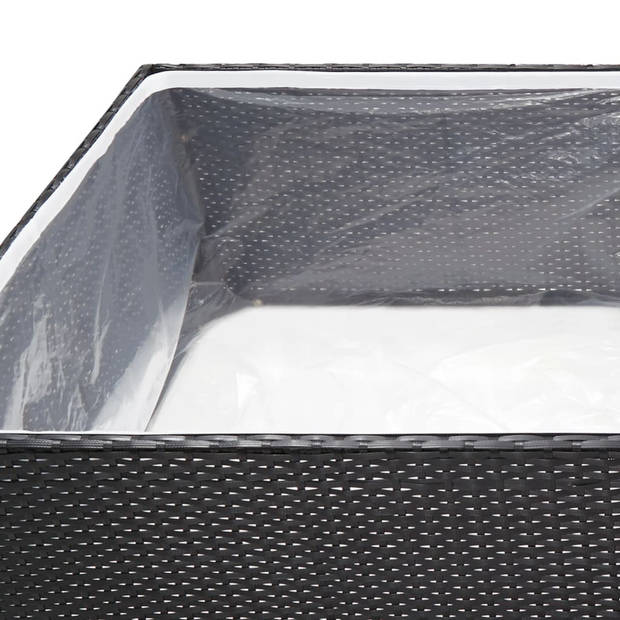 vidaXL Plantenbak 157x80x40 cm poly rattan zwart