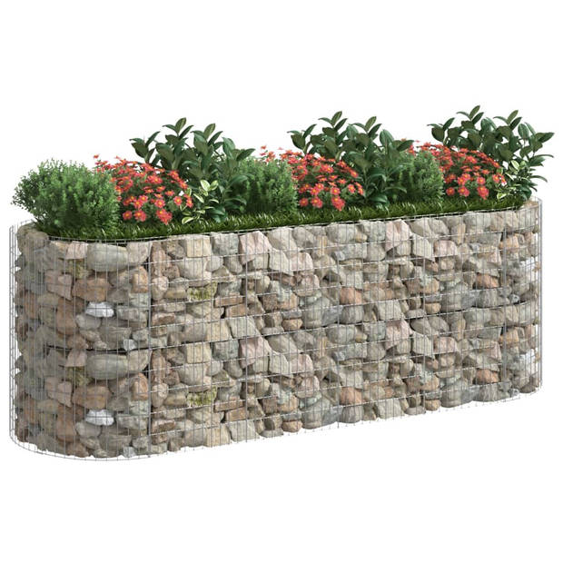 vidaXL Gabion plantenbak verhoogd 300x100x100 cm gegalvaniseerd ijzer