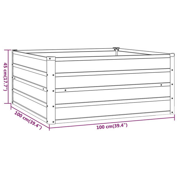 vidaXL Plantenbak verhoogd 100x100x45 cm cortenstaal roestig