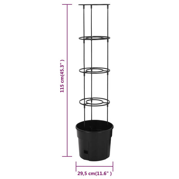 The Living Store Tomaten kweekpot - Polypropeen - 29.5 x 115 cm - Antraciet