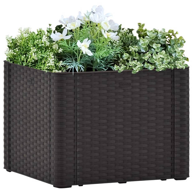 The Living Store Zelfwatergevende Tuinbak - 43 x 43 x 33 cm - 35 L - Antraciet - PP