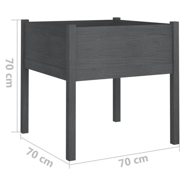 The Living Store Tuinbakken - Grenenhout - 70x70x70 cm - Grijs - set van 2