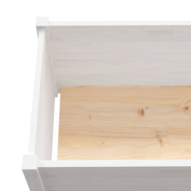 The Living Store Tuinbakken - Grenenhout - 100 x 50 x 50 cm - Wit - Set van 2