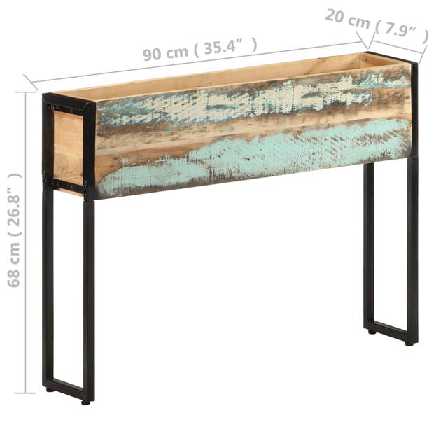 vidaXL Plantenbak 90x20x68 cm massief gerecycled hout