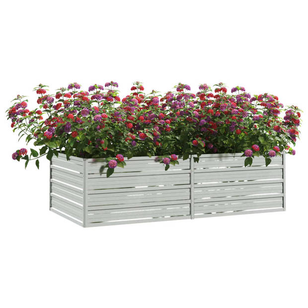 vidaXL Plantenbak verhoogd 160x80x45 cm gegalvaniseerd staal zilver