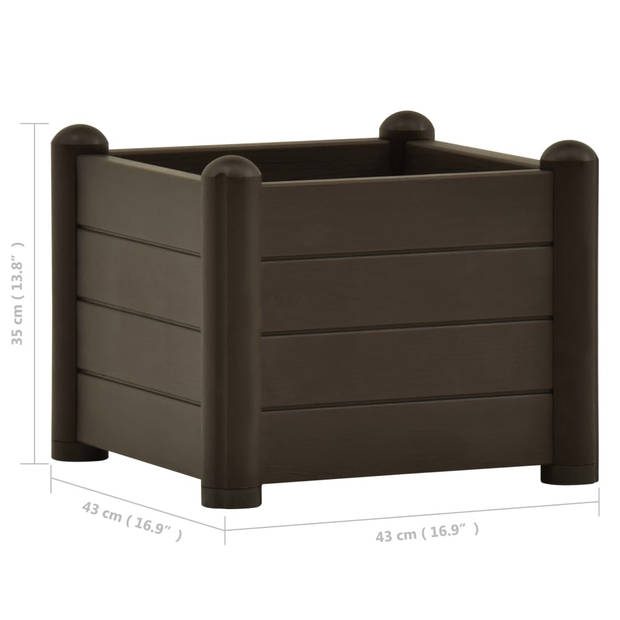 The Living Store Verhoogde Tuinbak - PP - 43x43x35 cm - 30 L