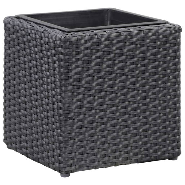 vidaXL Plantenbakken verhoogd 3 st poly rattan zwart