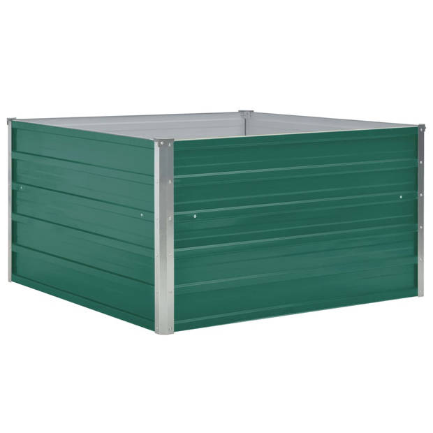 The Living Store Verhoogd tuinbed - Gegalvaniseerd staal - 100x100x45 cm - Groen