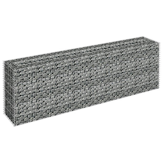 vidaXL Gabion plantenbak verhoogd 180x30x60 cm gegalvaniseerd staal