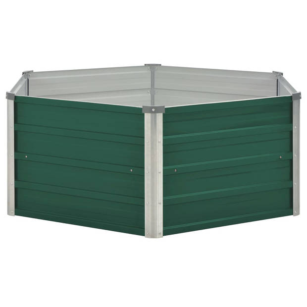 The Living Store verhoogd tuinbed - gegalvaniseerd staal 129x129x46 cm - groene afwerking